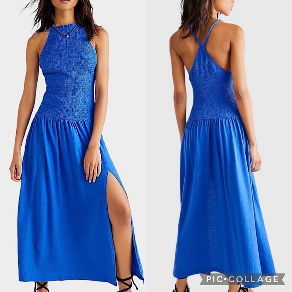 NWOT Free People Spell On You Maxi in Royal. Size Small.